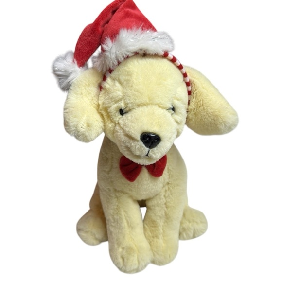 FAO Schwarz Golden Or Yellow Labrador W/ Santa Hat 14” Stuffed Animal Plush Pet - Picture 3 of 13
